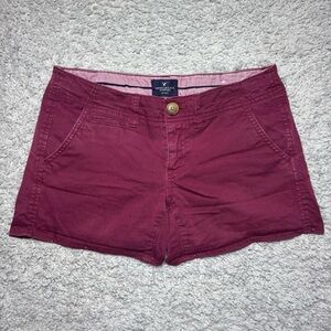 American Eagle Shorts Womens 4 Shortie Stretch Chino 5 Pocket Vacation Preppy